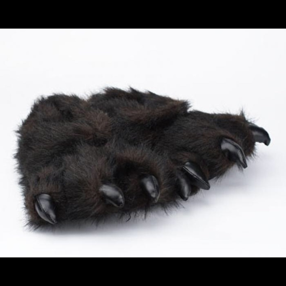 Black Bear Paw Slippers (Girls 4-9.5/Boys 6-8.5)